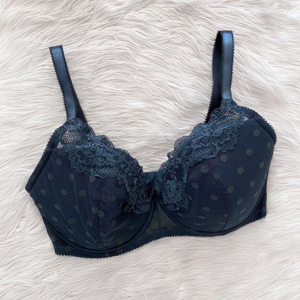 Adore Me Gray Blue Polka Dot Lace Amalee Contour Bra 34H